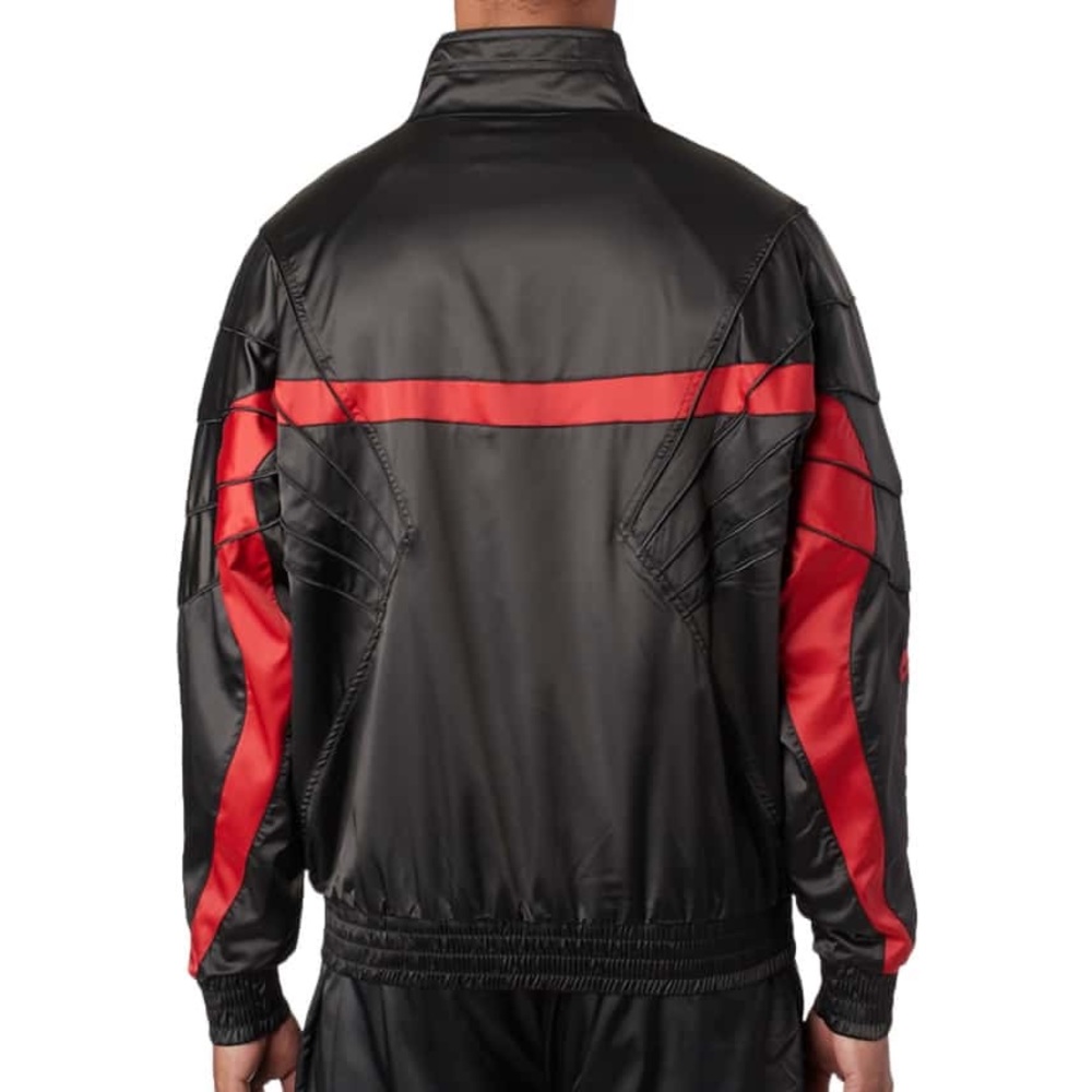 Air Jordan Satin Jacket Black Red JE16 - Picture 3 of 8